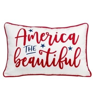 Americana Pillow America The Beautiful Patriotic Toss Accent Pillow NEW